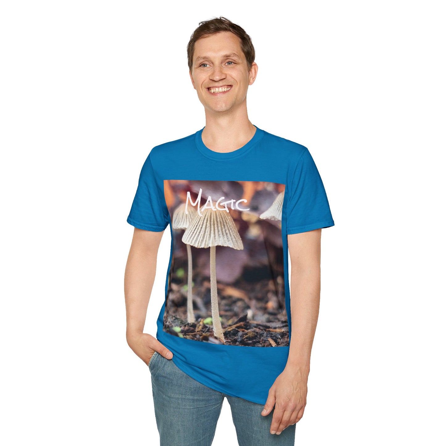 'Magic' mushroom Unisex Softstyle T-Shirt – Cheerful Nature Inspired Tee for Fungi Lovers