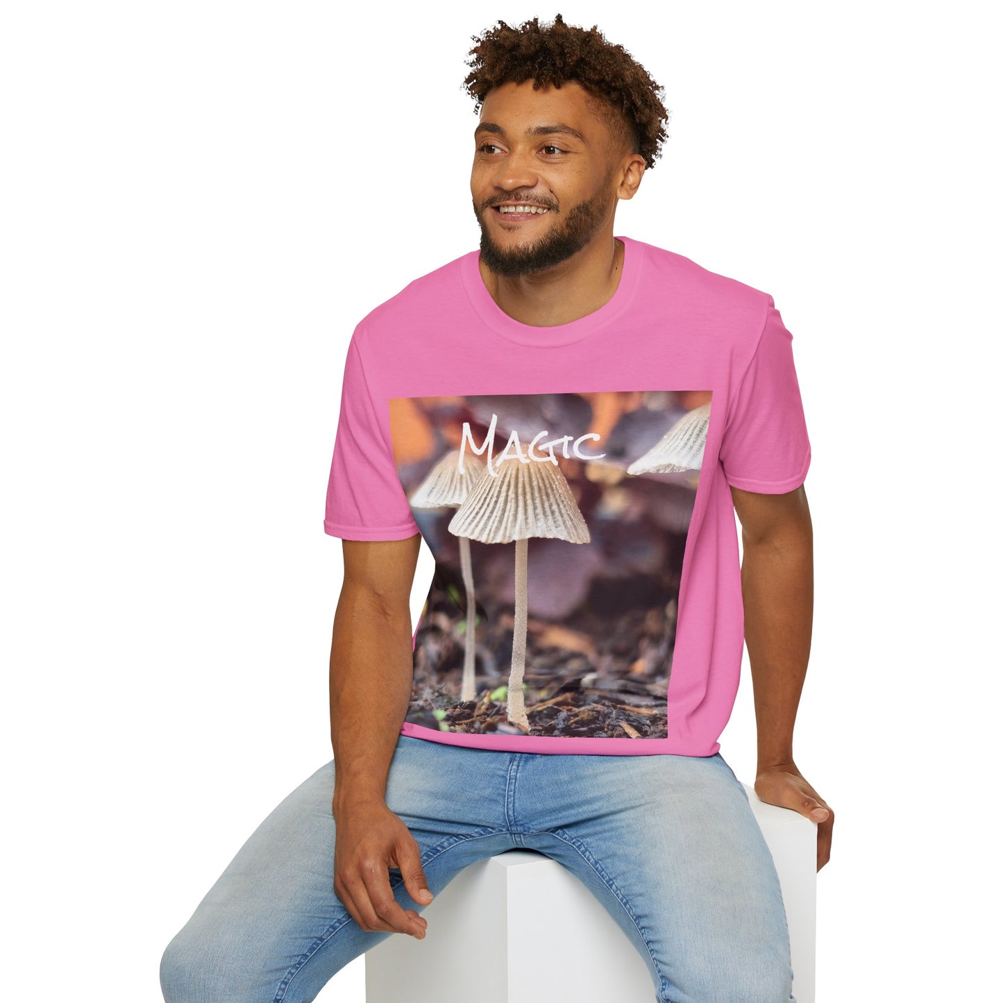 'Magic' mushroom Unisex Softstyle T-Shirt – Cheerful Nature Inspired Tee for Fungi Lovers