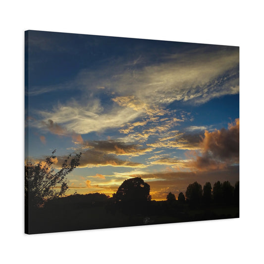 Canvas Wall Art Photo Print: Beautiful Sky Cloud Formation at Sunset