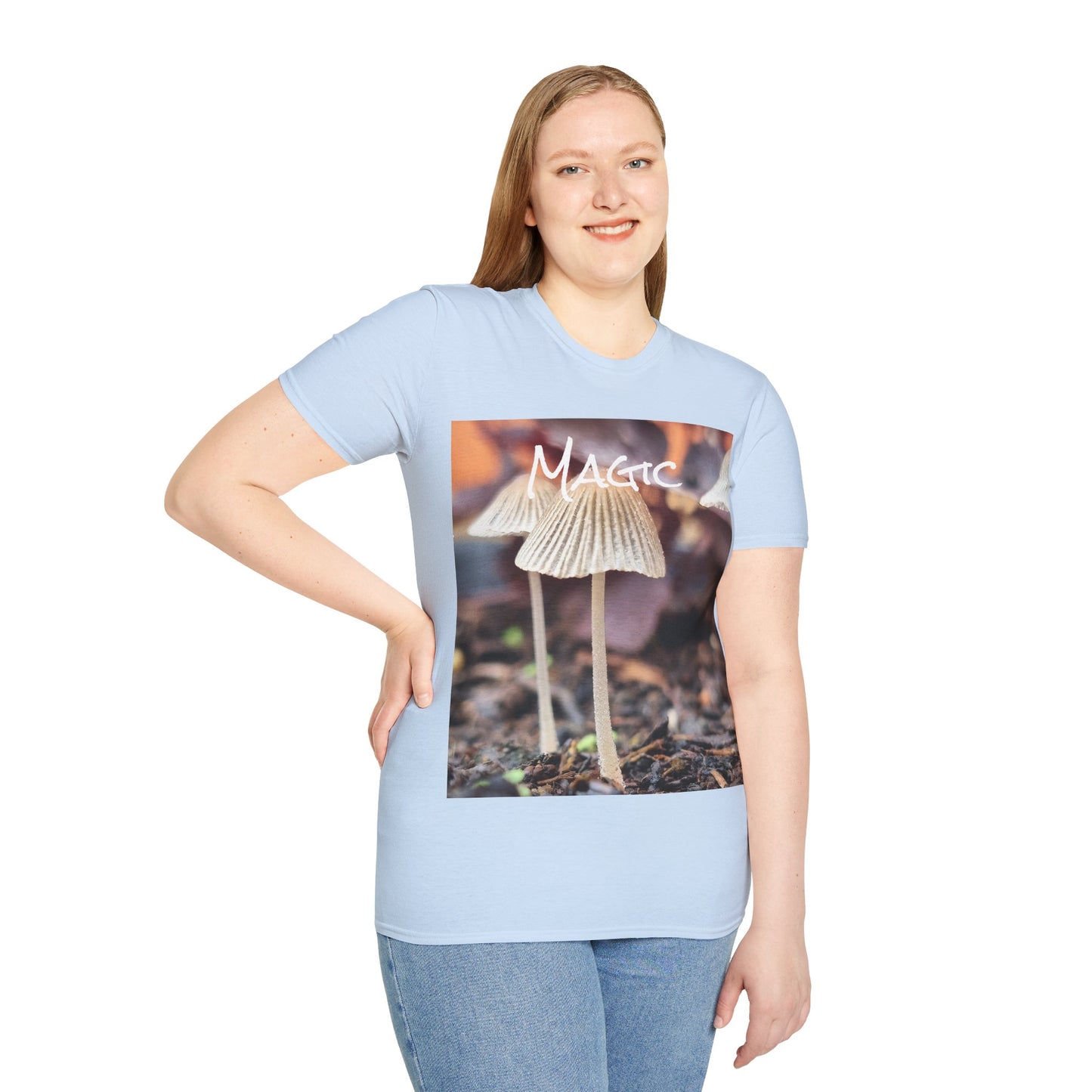 'Magic' mushroom Unisex Softstyle T-Shirt – Cheerful Nature Inspired Tee for Fungi Lovers