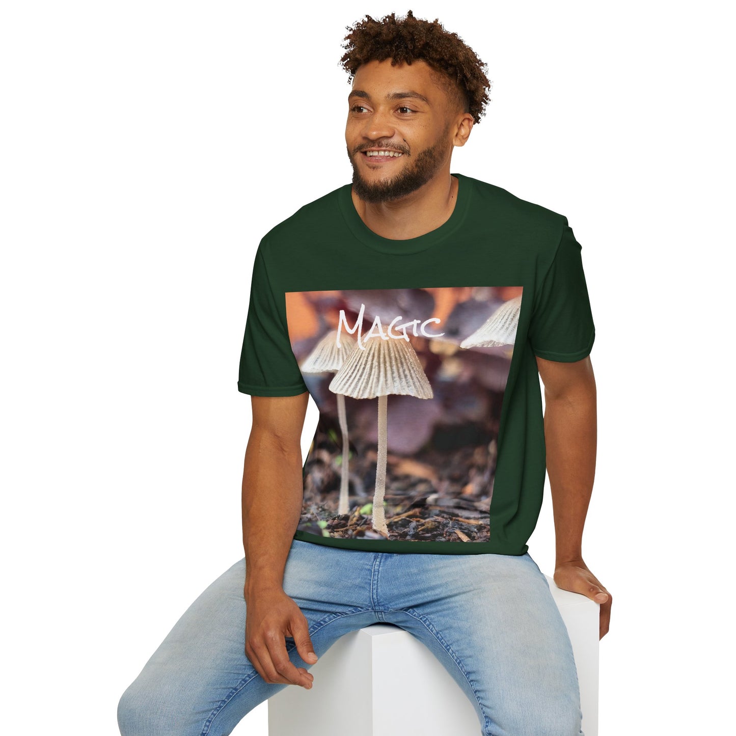 'Magic' mushroom Unisex Softstyle T-Shirt – Cheerful Nature Inspired Tee for Fungi Lovers