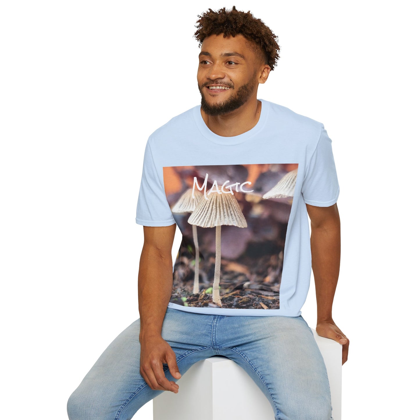 'Magic' mushroom Unisex Softstyle T-Shirt – Cheerful Nature Inspired Tee for Fungi Lovers