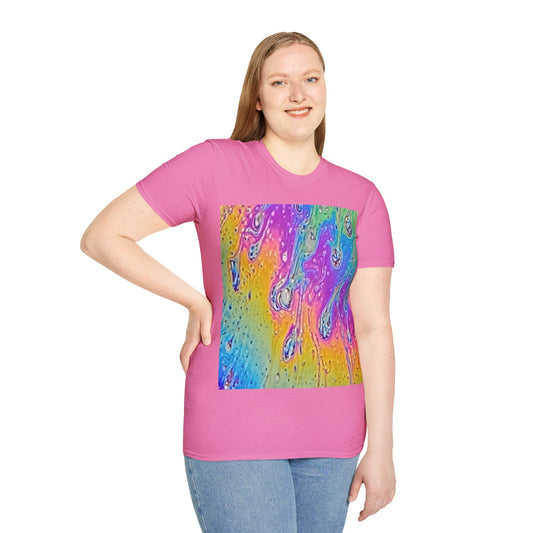 Psychedelic Bubble Unisex Softstyle T-Shirt – Cheerful Bubble Inspired Tee for Hippies & Colour Lovers