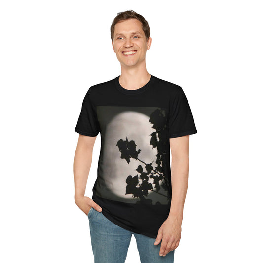 Moonlight Silhouette Unisex Softstyle T-Shirt - Nature Inspired Moon Tee