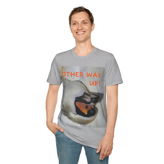 Swan Lover Unisex Softstyle T-Shirt - 'Other Way Up!' Design