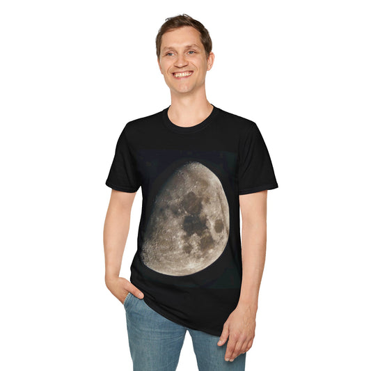 Light Side of The Moon Unisex Softstyle T-Shirt - Nature Inspired Tee for Moon Lovers