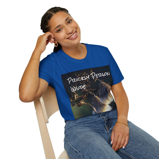 'Prickly Person Inside' Unisex Softstyle T-Shirt - Funny Prickly Thistle Nature Inspired Tee