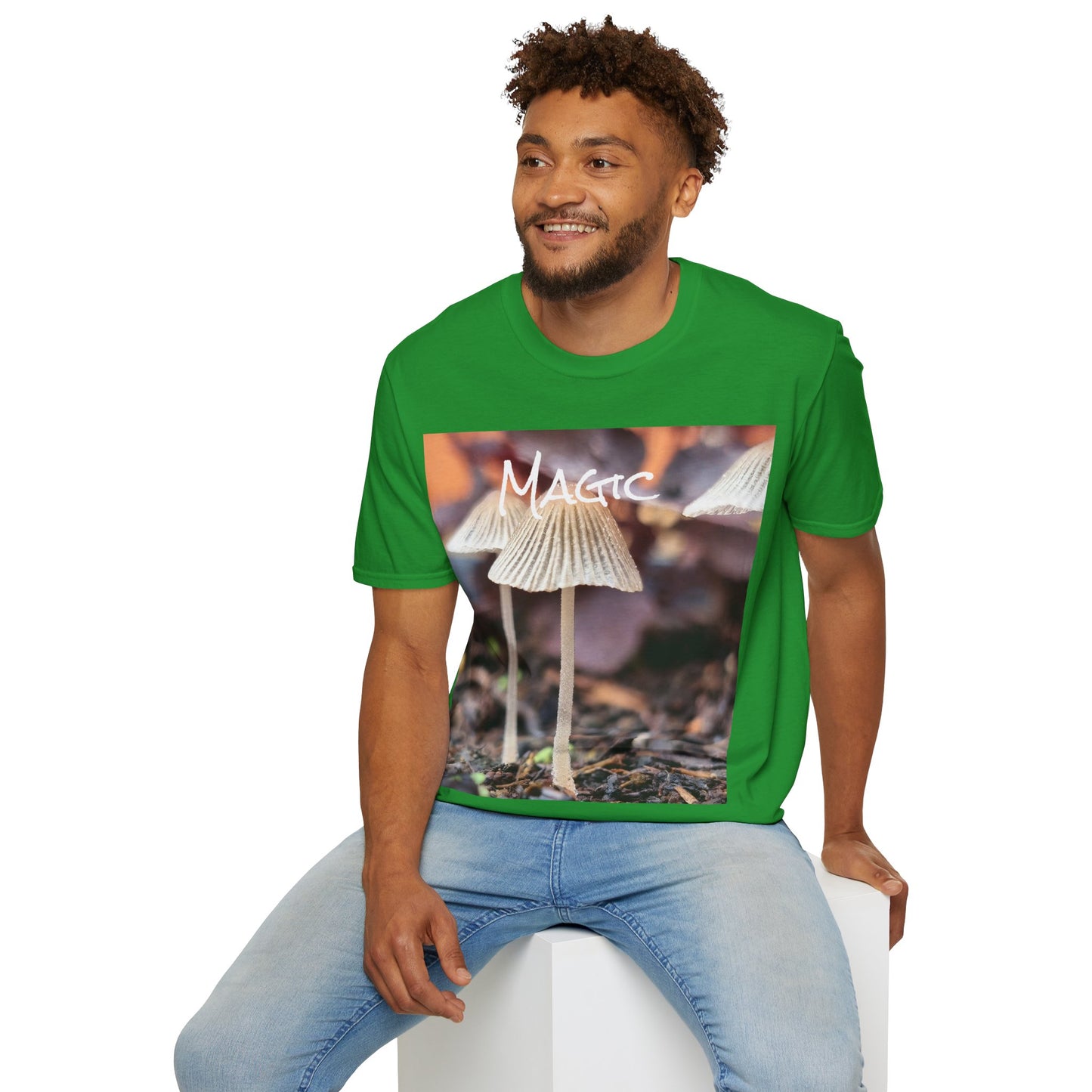 'Magic' mushroom Unisex Softstyle T-Shirt – Cheerful Nature Inspired Tee for Fungi Lovers