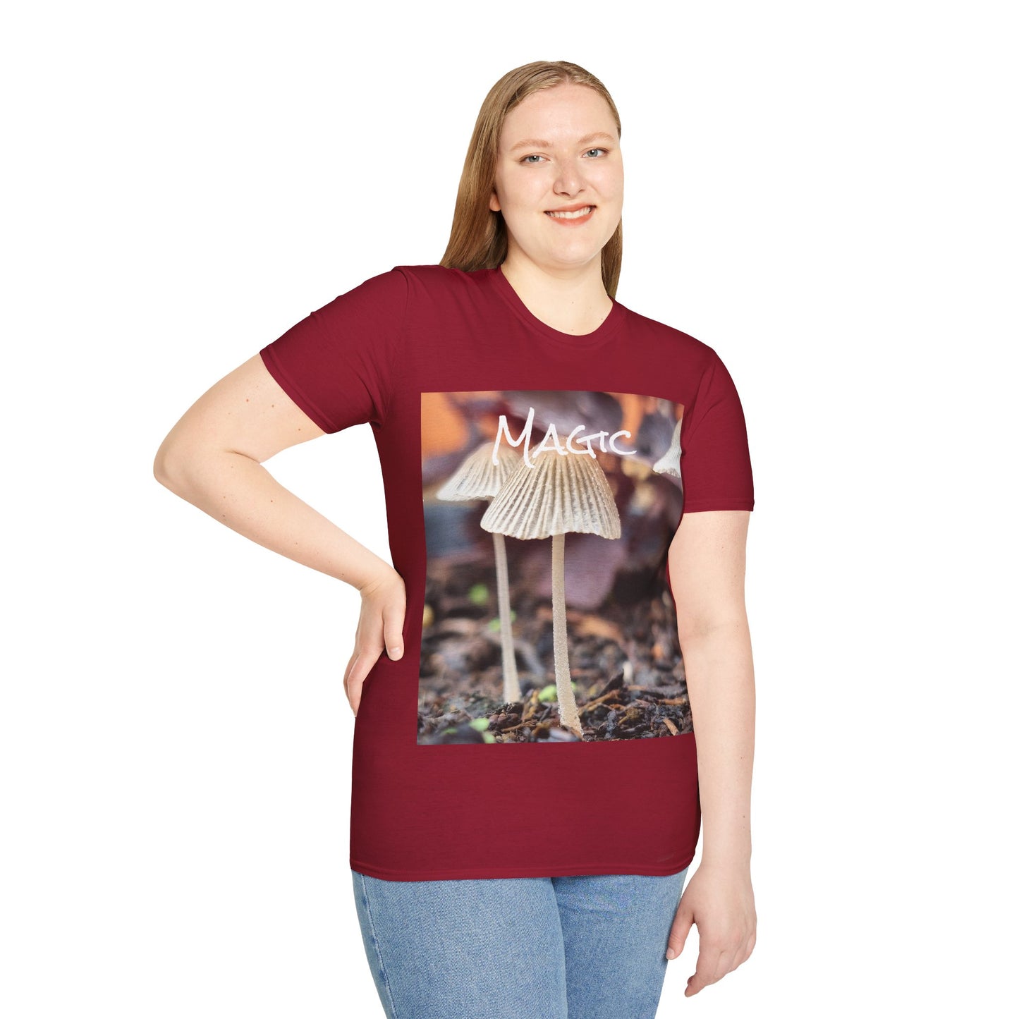 'Magic' mushroom Unisex Softstyle T-Shirt – Cheerful Nature Inspired Tee for Fungi Lovers