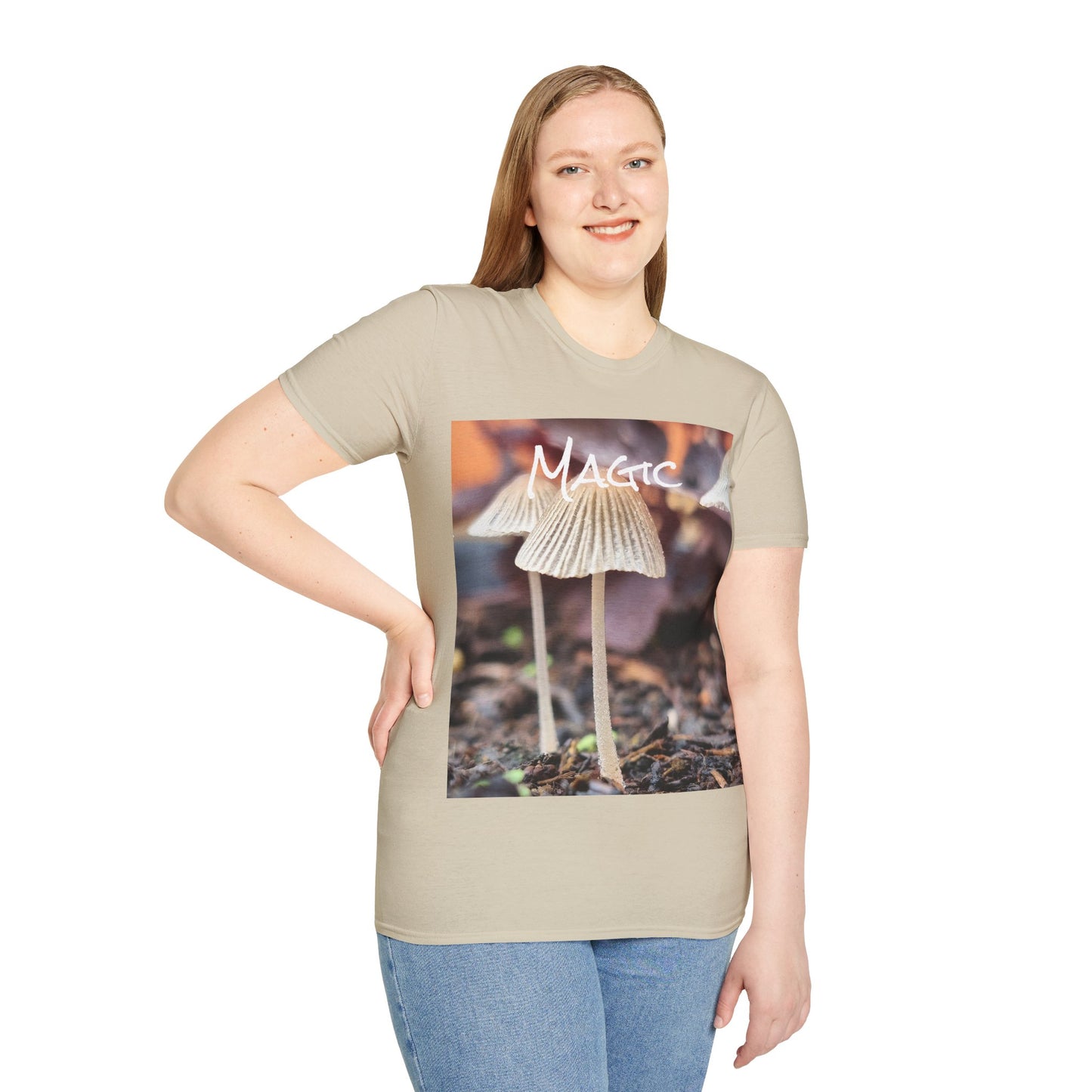 'Magic' mushroom Unisex Softstyle T-Shirt – Cheerful Nature Inspired Tee for Fungi Lovers