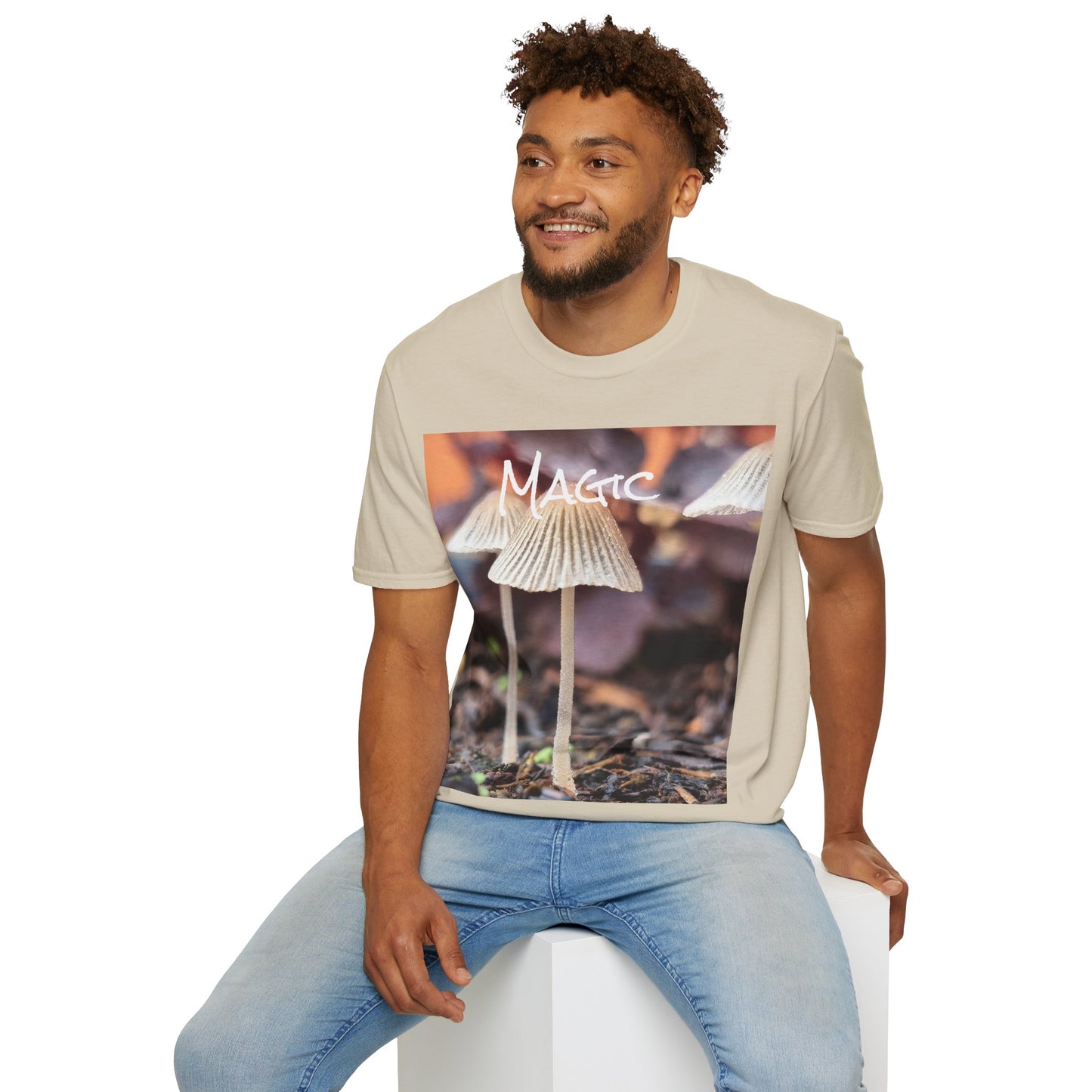 'Magic' mushroom Unisex Softstyle T-Shirt – Cheerful Nature Inspired Tee for Fungi Lovers