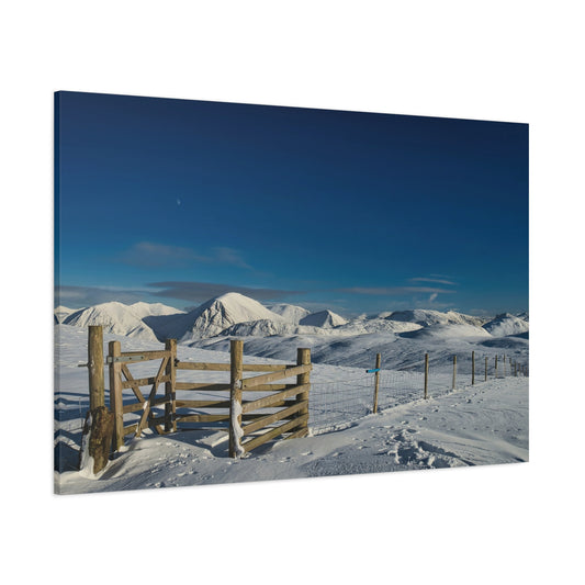 Canvas Wall Art Photo Print: Whiteside Living up to it's Name, Winter Snow in the Lake District