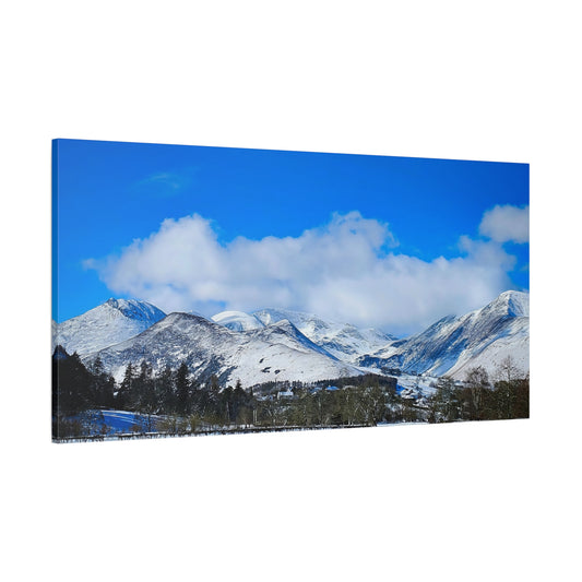 Canvas Wall Art Photo Print: Spring snow over the Coledale Horseshoe, Lake District, Cumbria